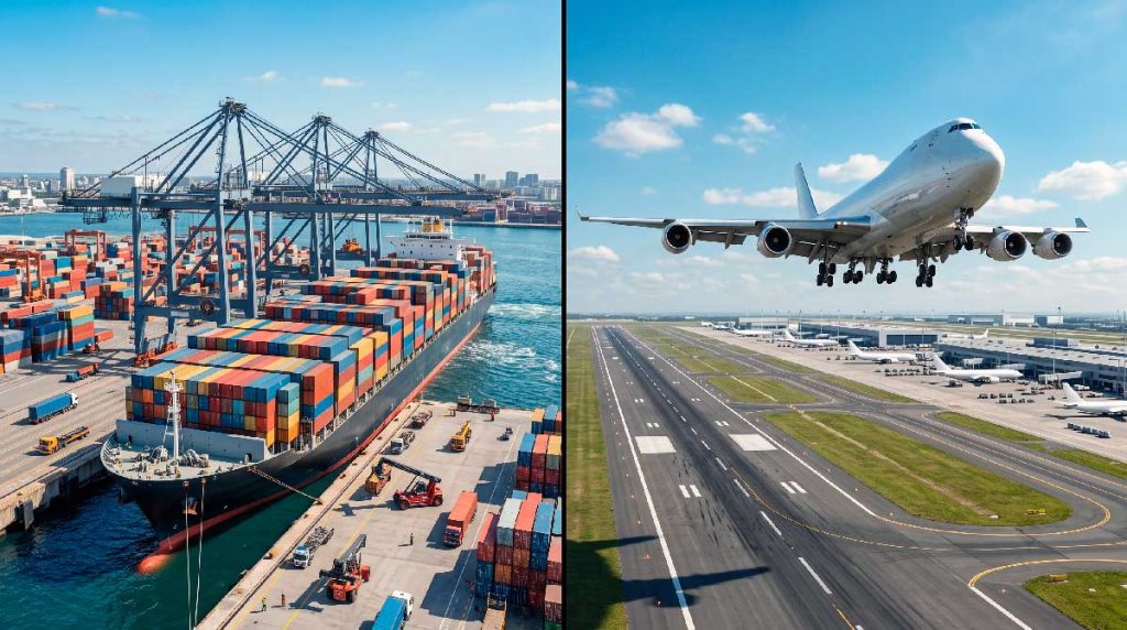 Envío marítimo vs aéreo: Cuál elegir para tu importación